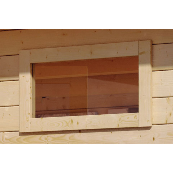 Saunafenster 40x1220x420mm Klarglas verpackt naturbelassen