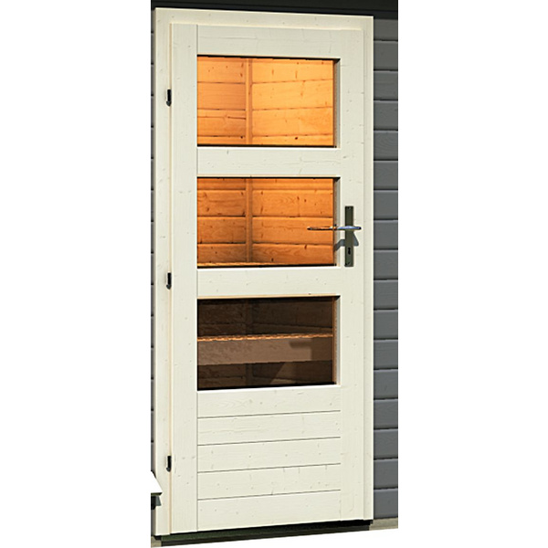 Türpaket Außensauna Modern elfenbeinweiß