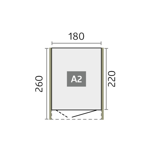 Gerätehaus AvantGarde Gr. A2 silber- metallic mit Standardtür 1800x2600x2180mm