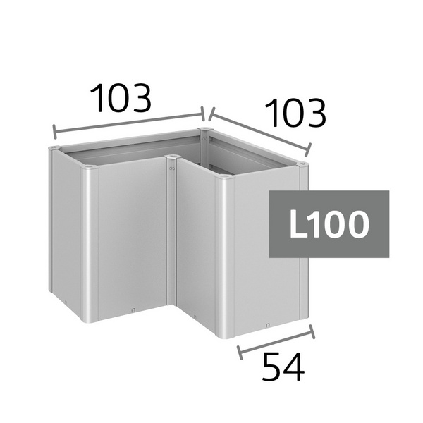 Pflanzbeet Belvedere MIDI Gr. L100 dunkelgrau- metallic 1020x1020x610mm