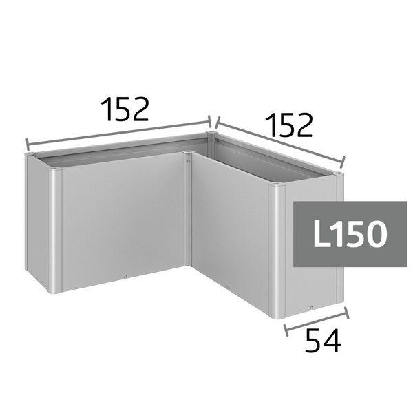 Pflanzbeet Belvedere MIDI Gr. L150 quarzgrau- metallic 1520x1520x610mm