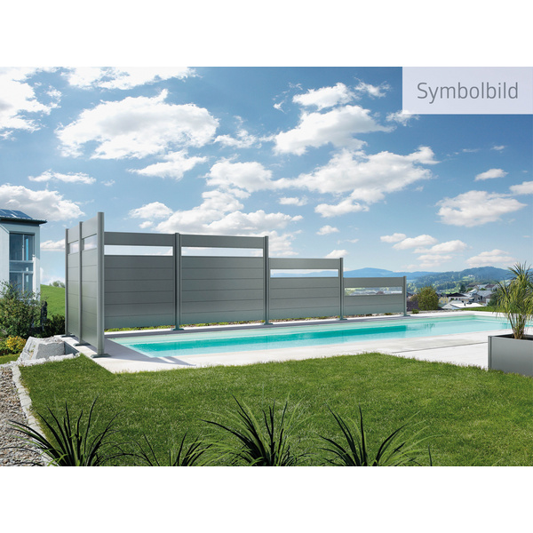 Steher Für Sichtschutz zum Einbetonieren 135cm höhenverstellbar quarzgrau- metallic 85x85x1420mm