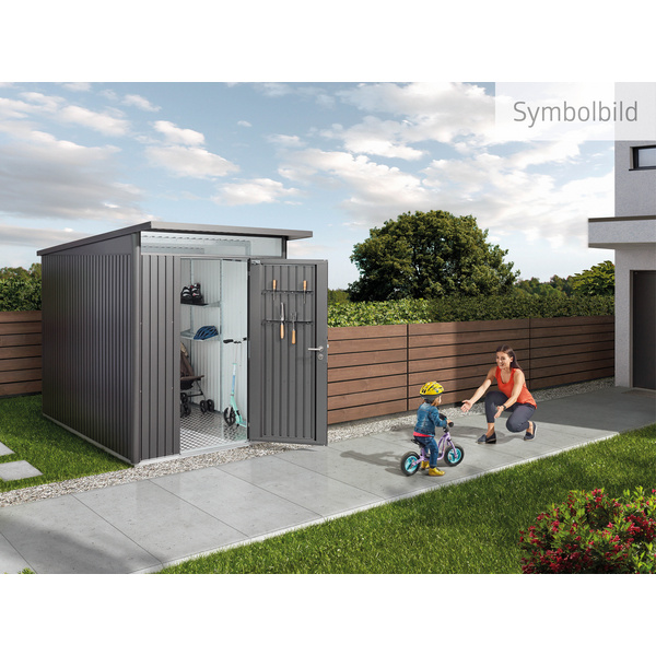 Gerätehaus AvantGarde Gr. A5 WE dunkelgrau- metallic mit Standardtür 2600x2200x2180mm
