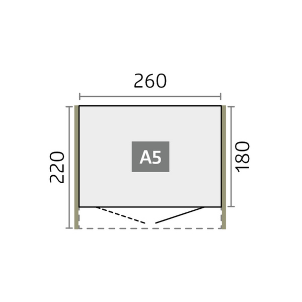Gerätehaus AvantGarde Gr. A5 WE quarzgrau- metallic mit Standardtür 2600x2200x2180mm