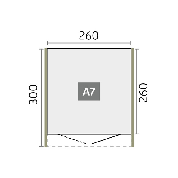 Gerätehaus AvantGarde Gr. A7 WE quarzgrau- metallic mit Standardtür 2600x3000x2170mm