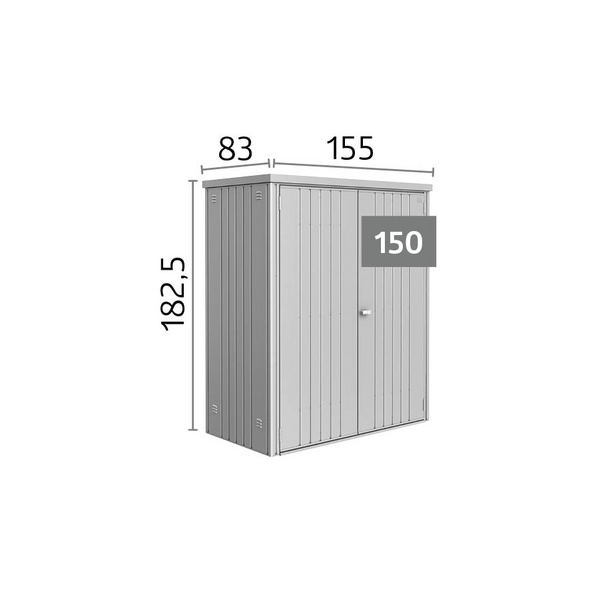 Geräteschrank Gr. 150 silber- metallic 1550x830x1825mm
