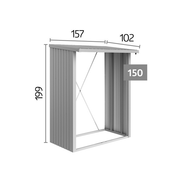 WoodStock 150 dunkelgrau- metallic 1570x1020x1990mm