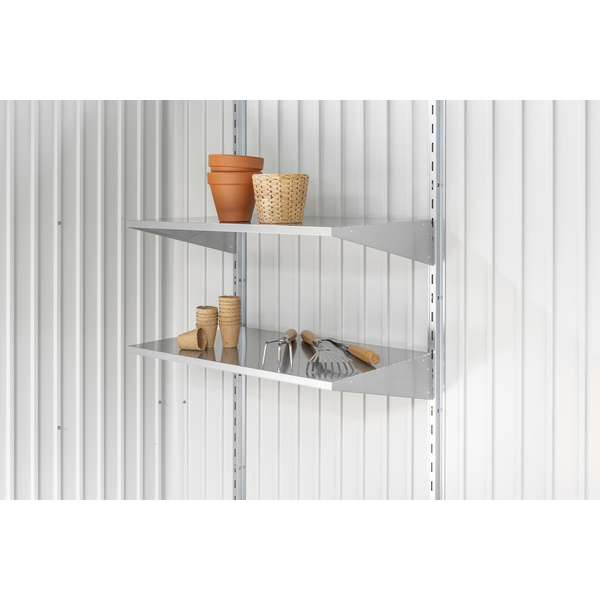 Regalboden-Set tief zu Gerätehäuser, Gerätschrank und Mülltonnenbox, 2 Böden 720x435x70mm