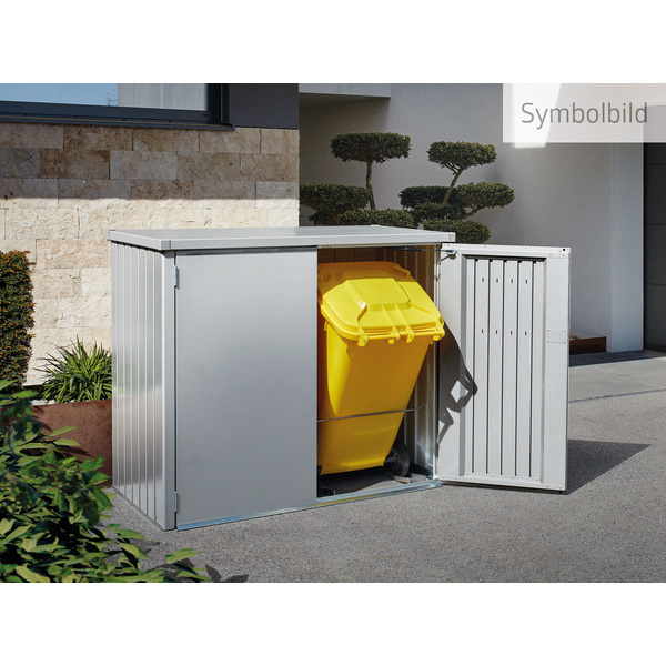Mülltonnenbox Alex Duo silber- metallic 1470x880x1290mm