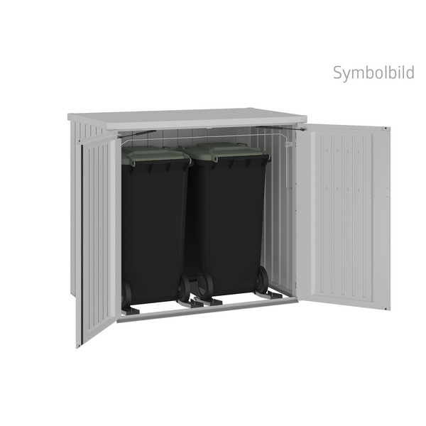 Mülltonnenbox Alex Duo silber- metallic 1470x880x1290mm