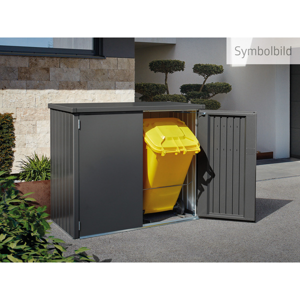 Mülltonnenbox Alex Duo dunkelgrau- metallic 1470x880x1290mm
