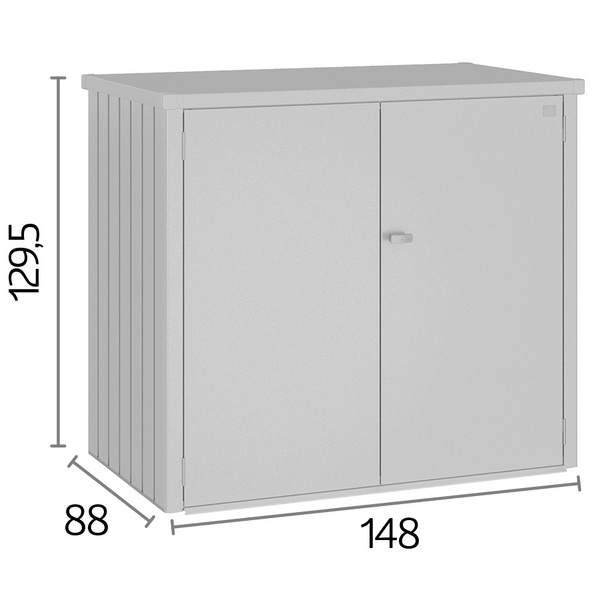Mülltonnenbox Alex Duo dunkelgrau- metallic 1470x880x1290mm