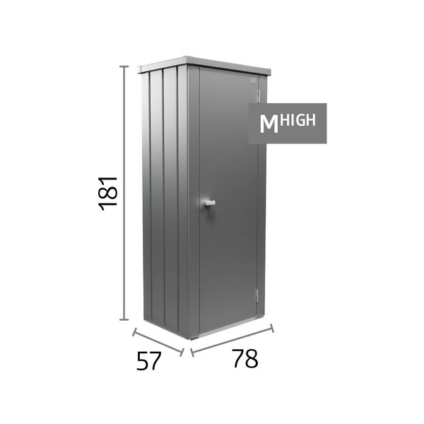 Terrassenschrank Julia Gr. M HIGH silber- metallic 777x570x1809mm