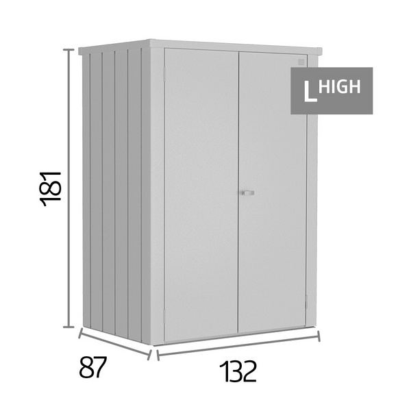 Terrassenschrank Romeo Gr. L HIGH silber- metallic 1320x870x1810mm