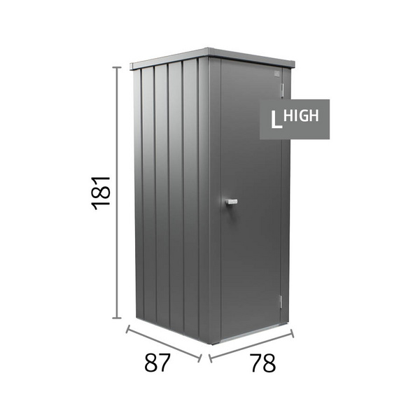 Terrassenschrank Julia Gr. L HIGH silber- metallic 777x870x1809mm