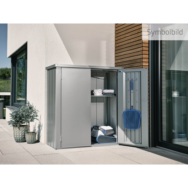 Terrassenschrank Romeo Gr. M X-Design silber- metallic 1320x570x1400mm