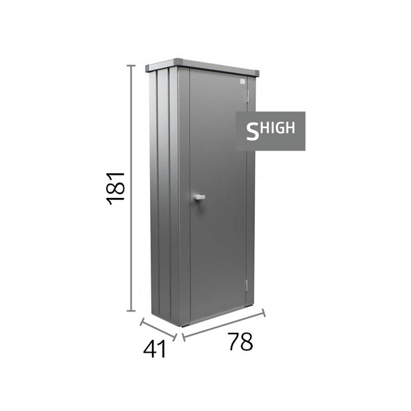 TERRASSENSCHRANK Julia Gr. S high dunkelgrau- metallic 777x409x1809mm