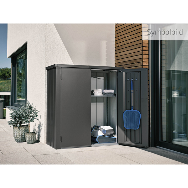 Terrassenschrank Romeo Gr. L HIGH dunkelgrau- metallic 1320x870x1810mm