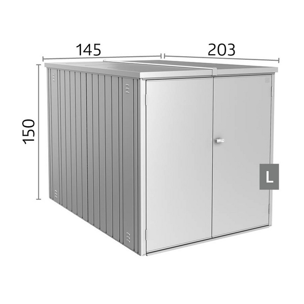 MiniGarage Gr. L quarzgrau- metallic 1450x2030x1510mm