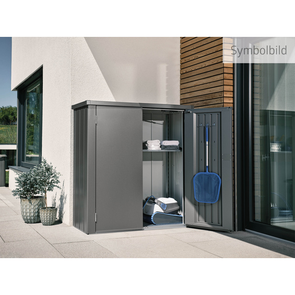 Terrassenschrank Romeo Gr. M quarzgrau- metallic 1320x570x1400mm