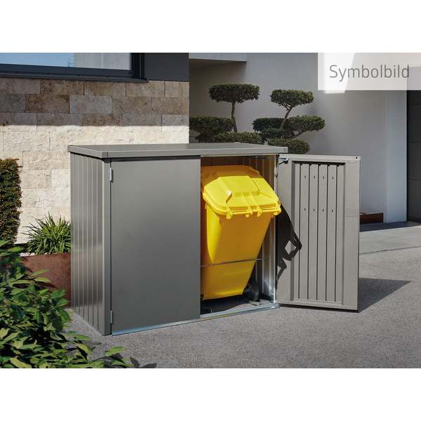 Mülltonnenbox Alex Duo quarzgrau- metallic 1470x880x1290mm