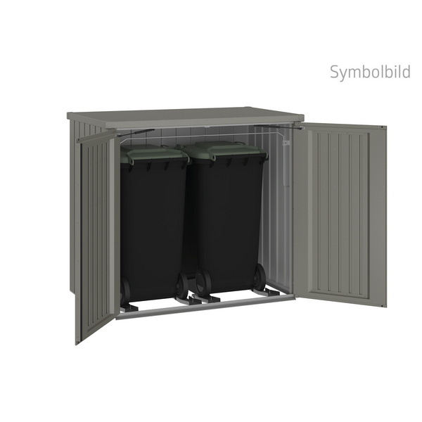 Mülltonnenbox Alex Duo quarzgrau- metallic 1470x880x1290mm