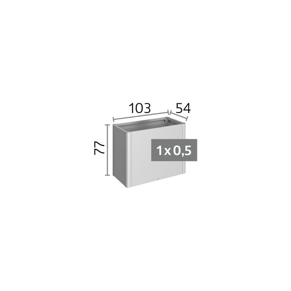 HochBeet Gr. 1x0,5 silber- metallic 1020x530x770mm