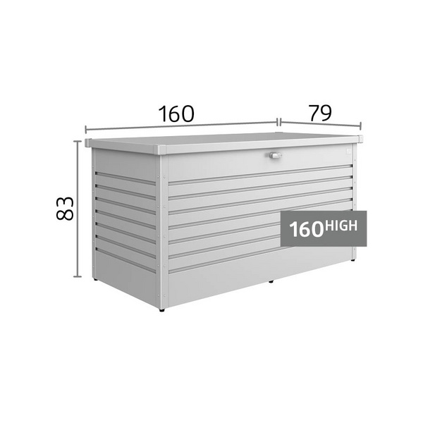 FreizeitBox 160 silber- metallic 1600x790x830mm