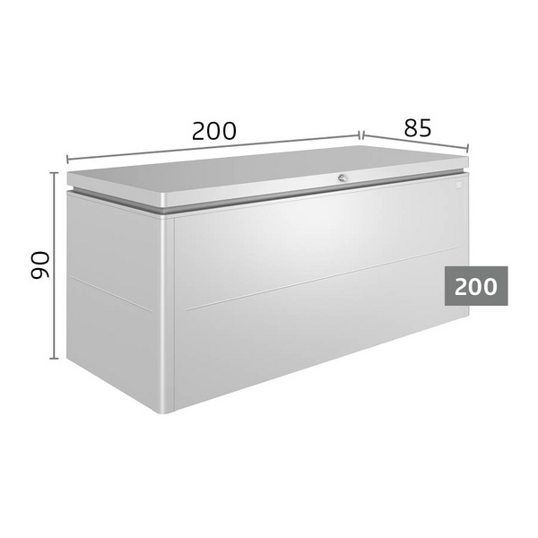 LoungeBox Gr. 200 silber- metallic 2000x850x900mm