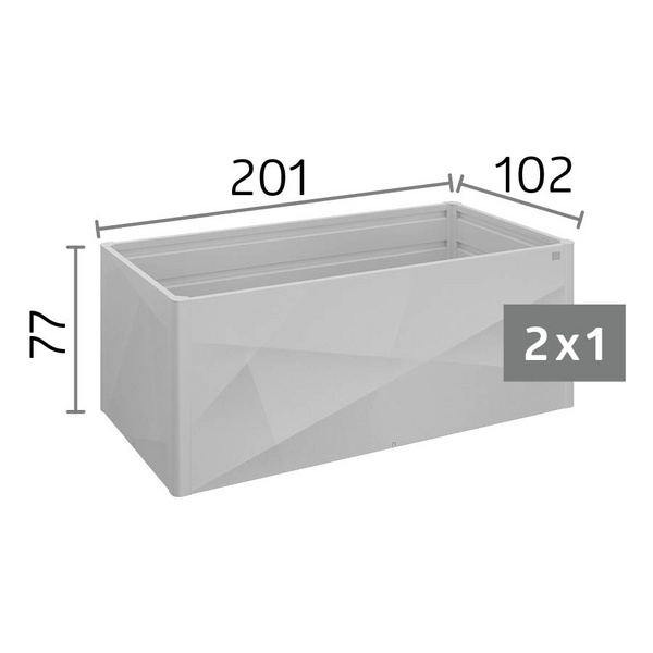 HochBeet 2 x 1 X-Design silber- metallic 2010x1020x770mm