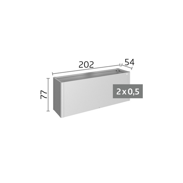 HochBeet Gr. 2x0,5 dunkelgrau- metallic 2010x530x770mm