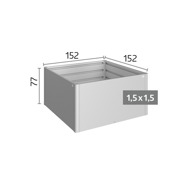 HochBeet Gr. 1,5x1,5 dunkelgrau- metallic 1520x1520x770mm