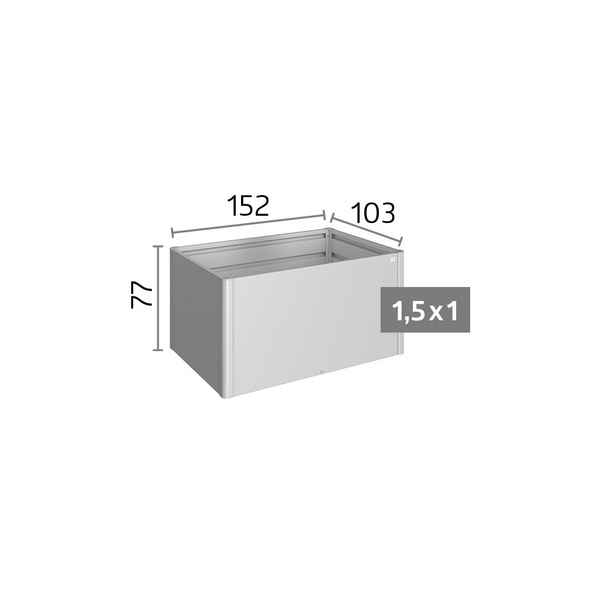 HochBeet Gr. 1,5x1 quarzgrau- metallic 1520x1020x770mm
