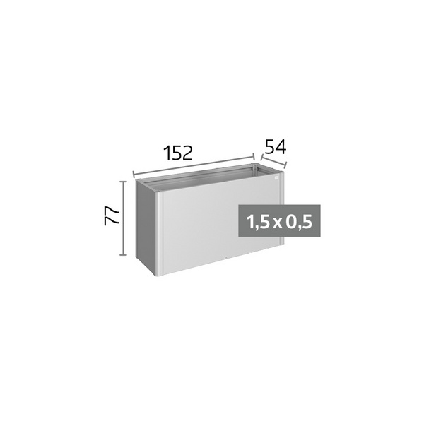 HochBeet Gr. 1,5x0,5 quarzgrau- metallic 1520x530x770mm