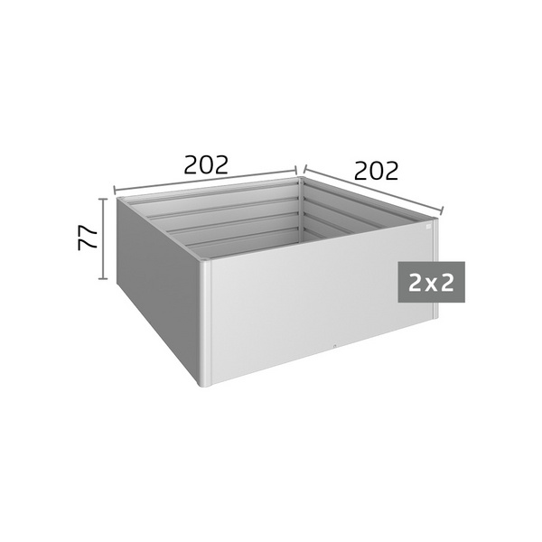 HochBeet Gr. 2x2 quarzgrau- metallic 2010x2010x770mm