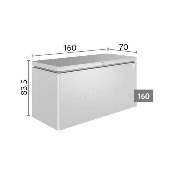 LoungeBox Gr. 160 quarzgrau- metallic 1600x700x835mm