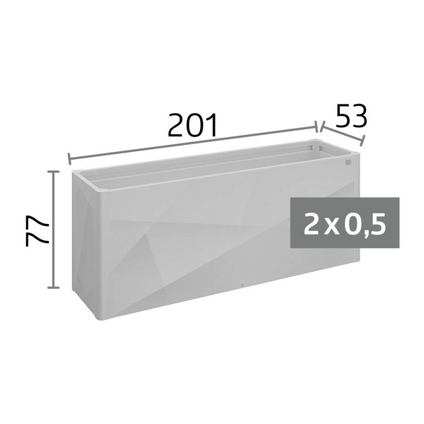 HochBeet 2 x 0,5 X-Design quarzgrau- metallic 2010x530x770mm