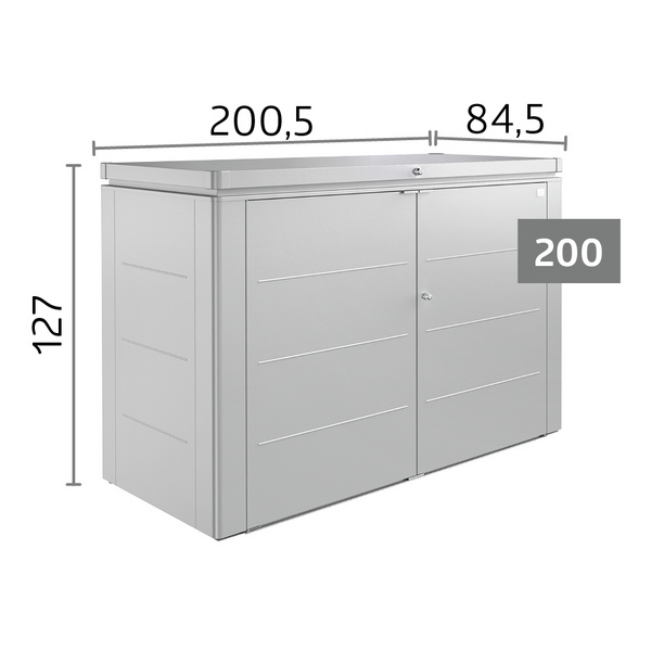 HighBoard Gr. 200 quarzgrau- metallic 2000x840x1270mm