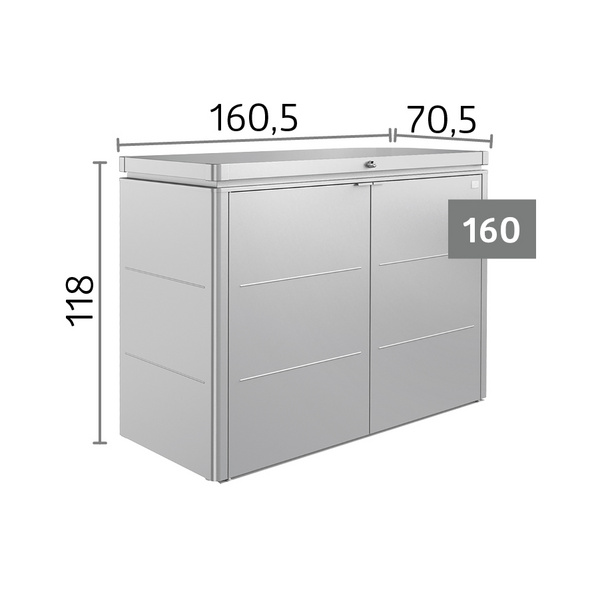 HighBoard Gr. 200 silber- metallic 2000x840x1270mm