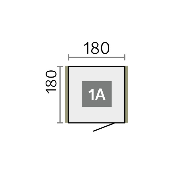 Gerätehaus Neo 1A Standardtür, silber- metallic 1800x1800x2220mm