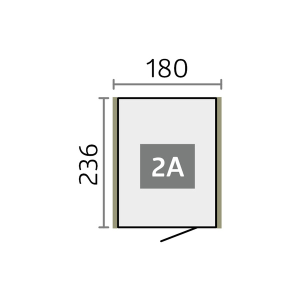 Gerätehaus Neo 2A Standardtür, silber- metallic 1800x2360x2220mm