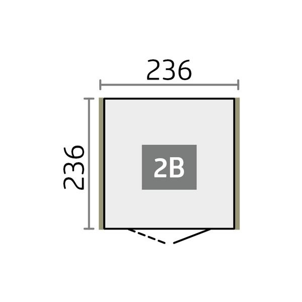 Gerätehaus Neo 2B Standardtür, silber- metallic 2360x2360x2220mm