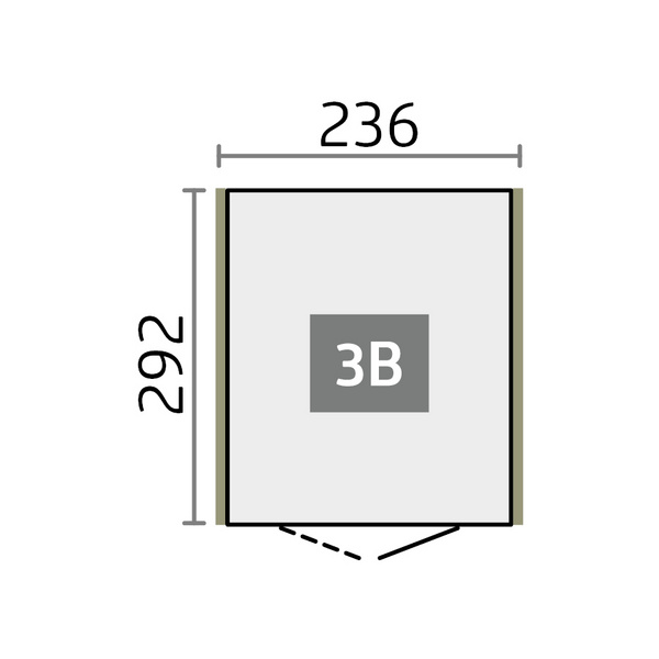 Gerätehaus Neo 3B Doppeltüre, silber- metallic 2360x2920x2220mm