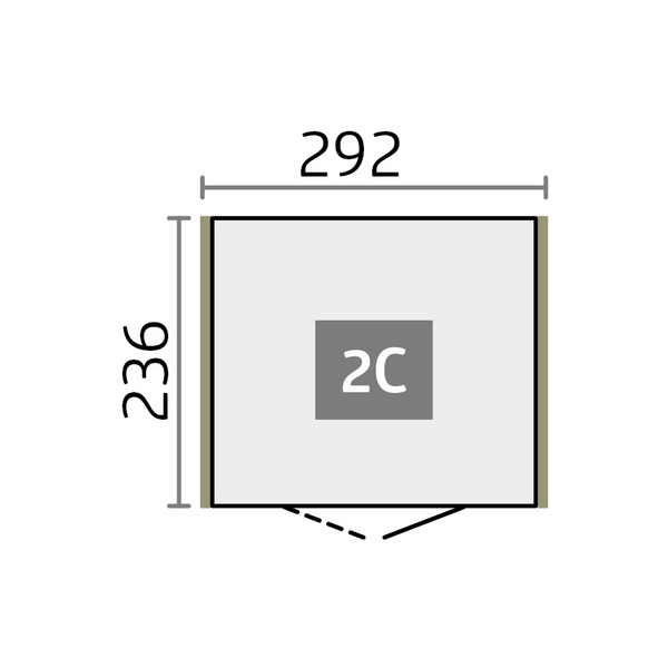 Gerätehaus Neo 2C Standardtüre, silber- metallic 2920x2360x2220mm