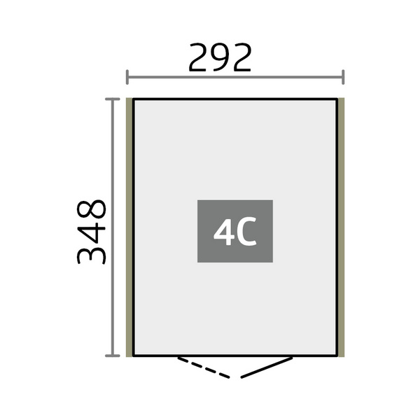Gerätehaus Neo 4C Standardtüre, silber- metallic 2920x3480x2220mm