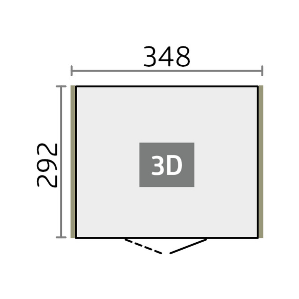 Gerätehaus Neo 3D Doppeltüre, dunkelgrau- metallic 3480x2920x2220mm