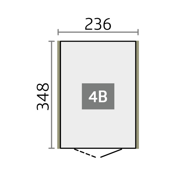 Gerätehaus Neo 4B Standardtüre, quarzgrau- metallic 2360x3480x2220mm