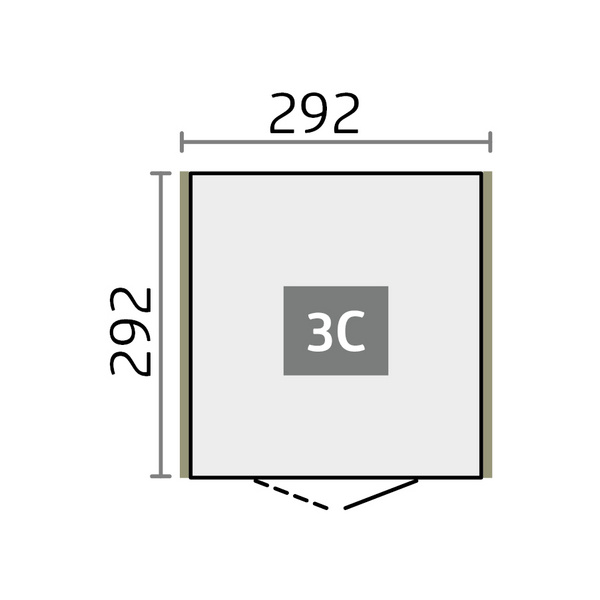 Gerätehaus Neo 3C Standardtüre, quarzgrau- metallic 2920x2920x2220mm