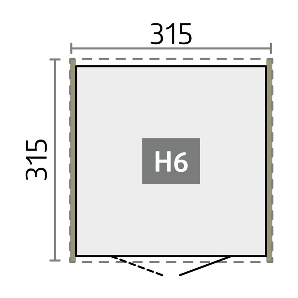 Gerätehaus HighLine Gr. H6 WE quarzgrau- metallic mit Doppeltür 2931x2931x2210mm