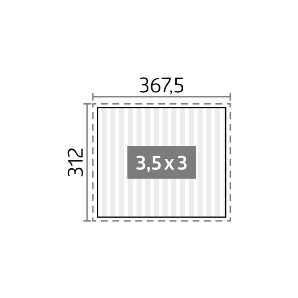 Pergola Gr. 3,5 x 3 dunkelgrau- metallic 3675x3120x2550mm